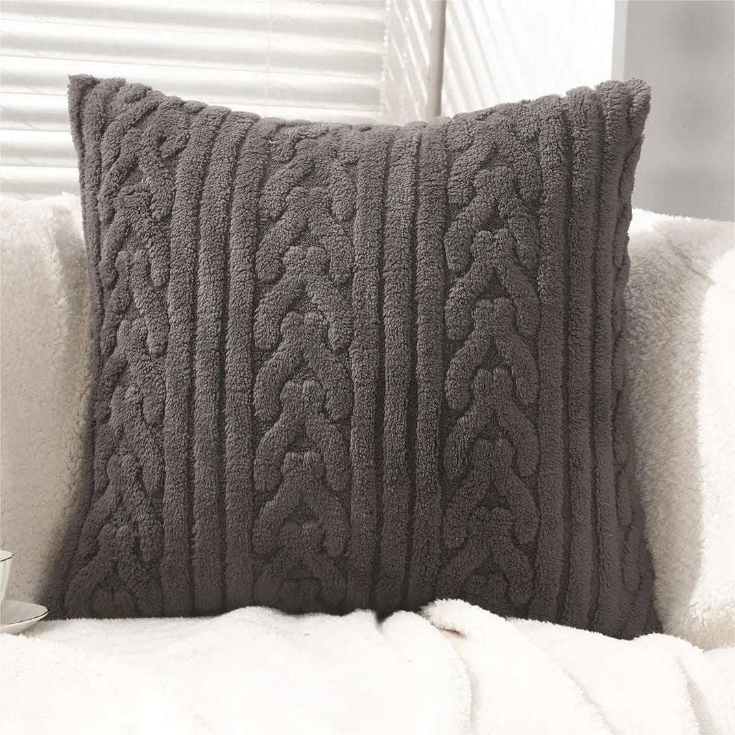 Super Soft Plush Pillow Cover – Nordic 3D Geometric Design, Hidden Zipper, Multiple Sizes