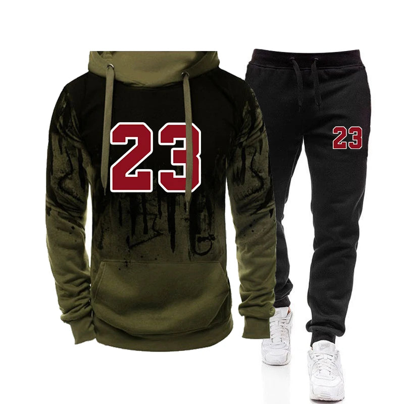 Men's Casual Hoodie & Sweatpants Set – Comfortable Autumn Winter Daily Sport Jogger Suit