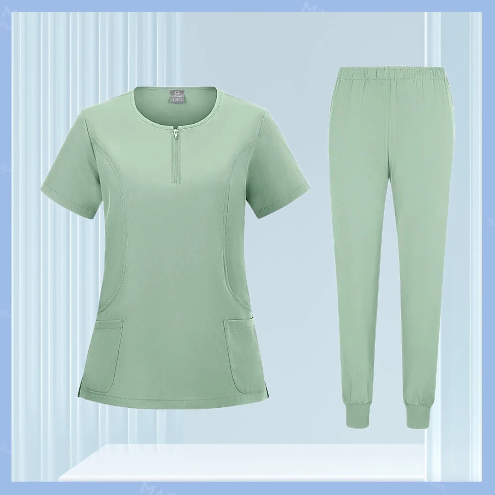 Medical Scrubs Set for Women & Men – Short Sleeve Stretch Scrub Uniform