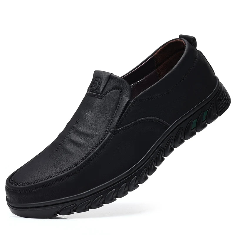 Men's Split Leather Slip-On Loafers