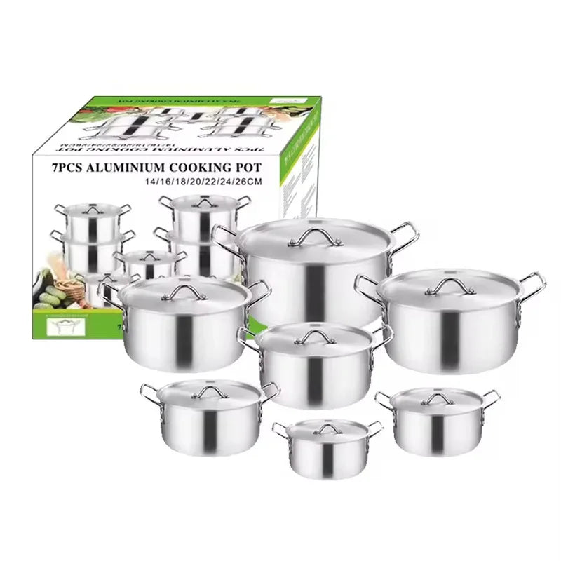 Aluminum Cookware Set – Stackable 5- & 7-Piece Options