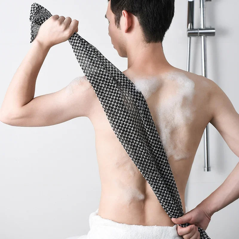 Japanese Exfoliating Bath Washcloth – Nylon Rubbing Towel Back Scrubber for Smooth Skin