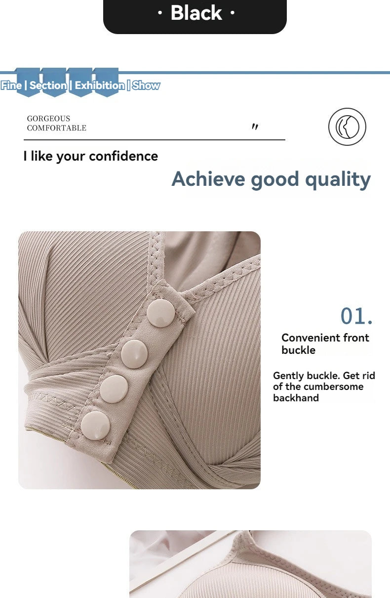 Front-Buckle Push-Up Bra — Adjustable, Breathable & Available in Plus Sizes