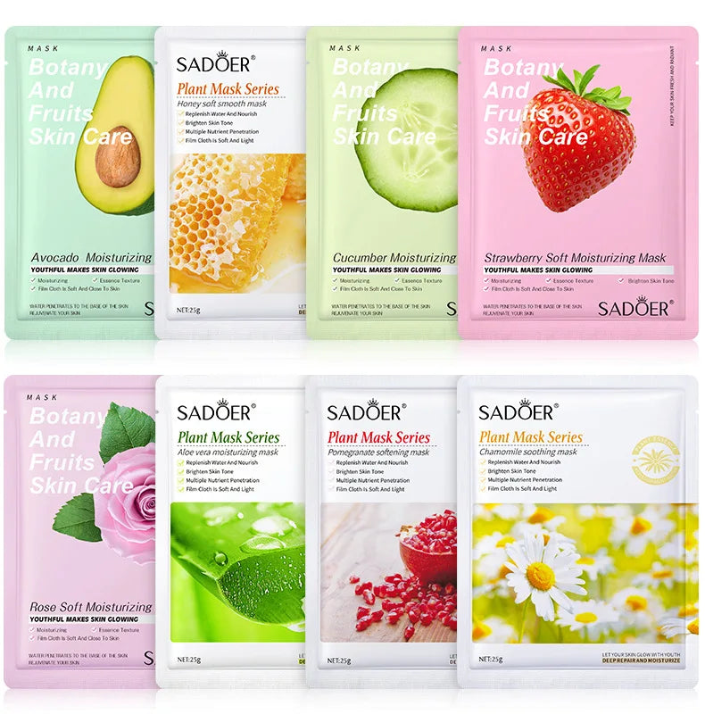 Natural Plant Face Masks — Moisturizing & Firming (8-Pack)