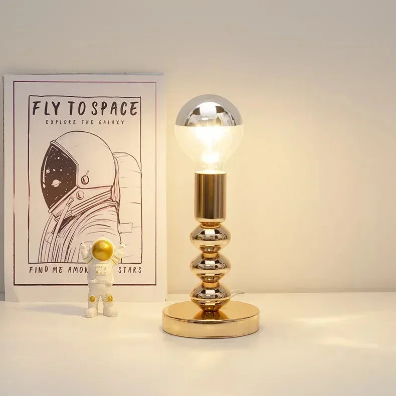 Bauhaus Table Lamp – Chrome & Warm LED Lighting
