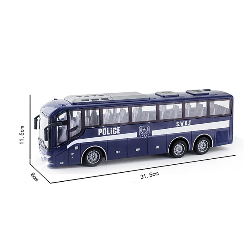 1:30 Scale Electric RC School Bus with Lights – 27MHz Radio Controlled City Tour Bus for Kids