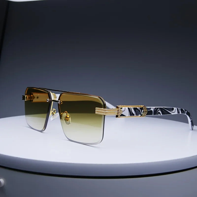 Fashion Rimless Sunglasses | Frameless Small Square UV Protection Shades for Men & Women