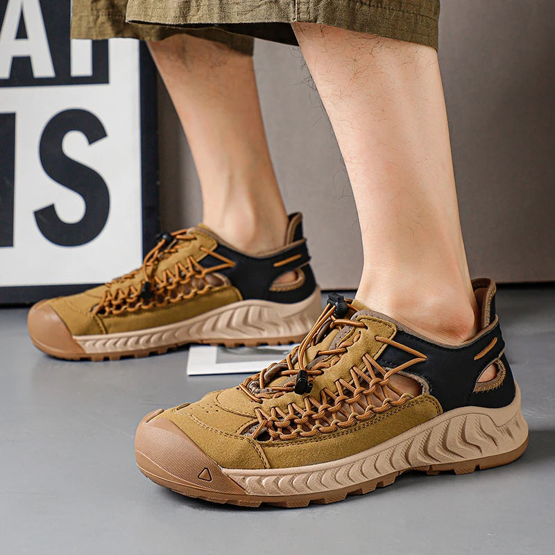 Men's Mesh-Lined Elastic-Band Sandals