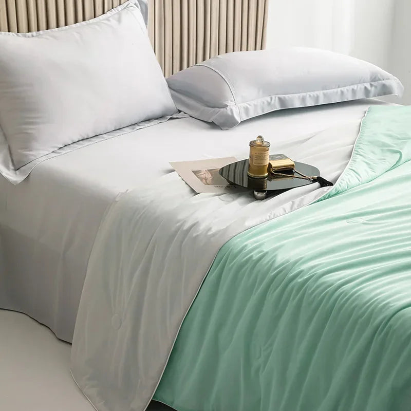 Ice Silk Cooling Blanket – Lightweight Smooth Summer Comforter, Twin & King, Air Condition Quilt