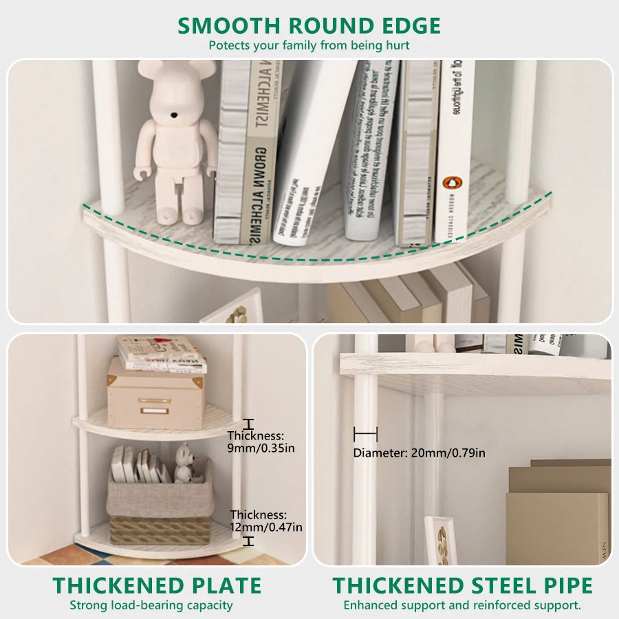 Metal Corner Wall Shelf — 3/4/5/6 Tier Plant Rack, Bookshelf & Living Room Storage