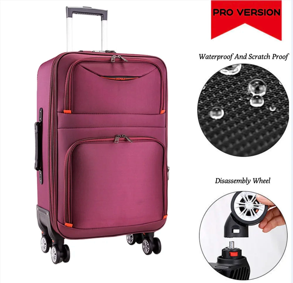 Women's Oxford Luggage Set — Large Capacity, 20"-28"