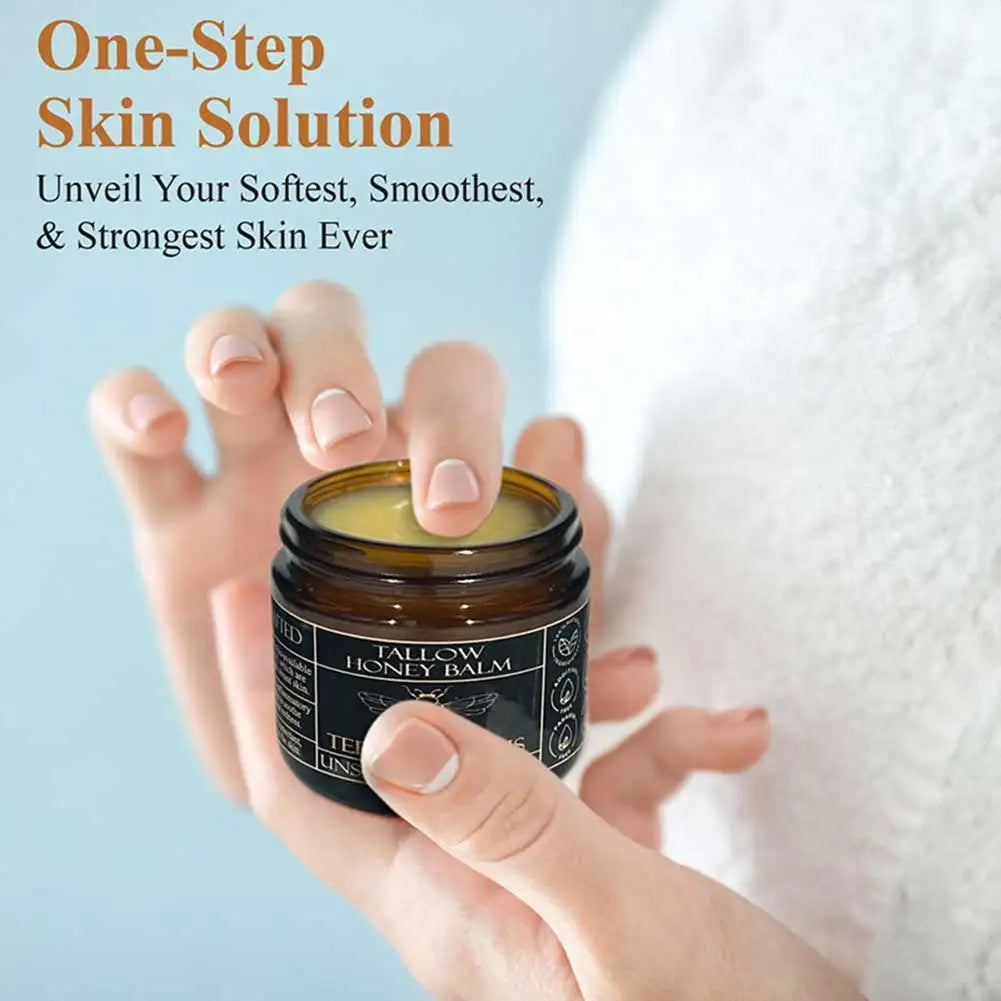 Grass-Fed Beef Tallow Balm with Raw Honey — Natural Moisturizer