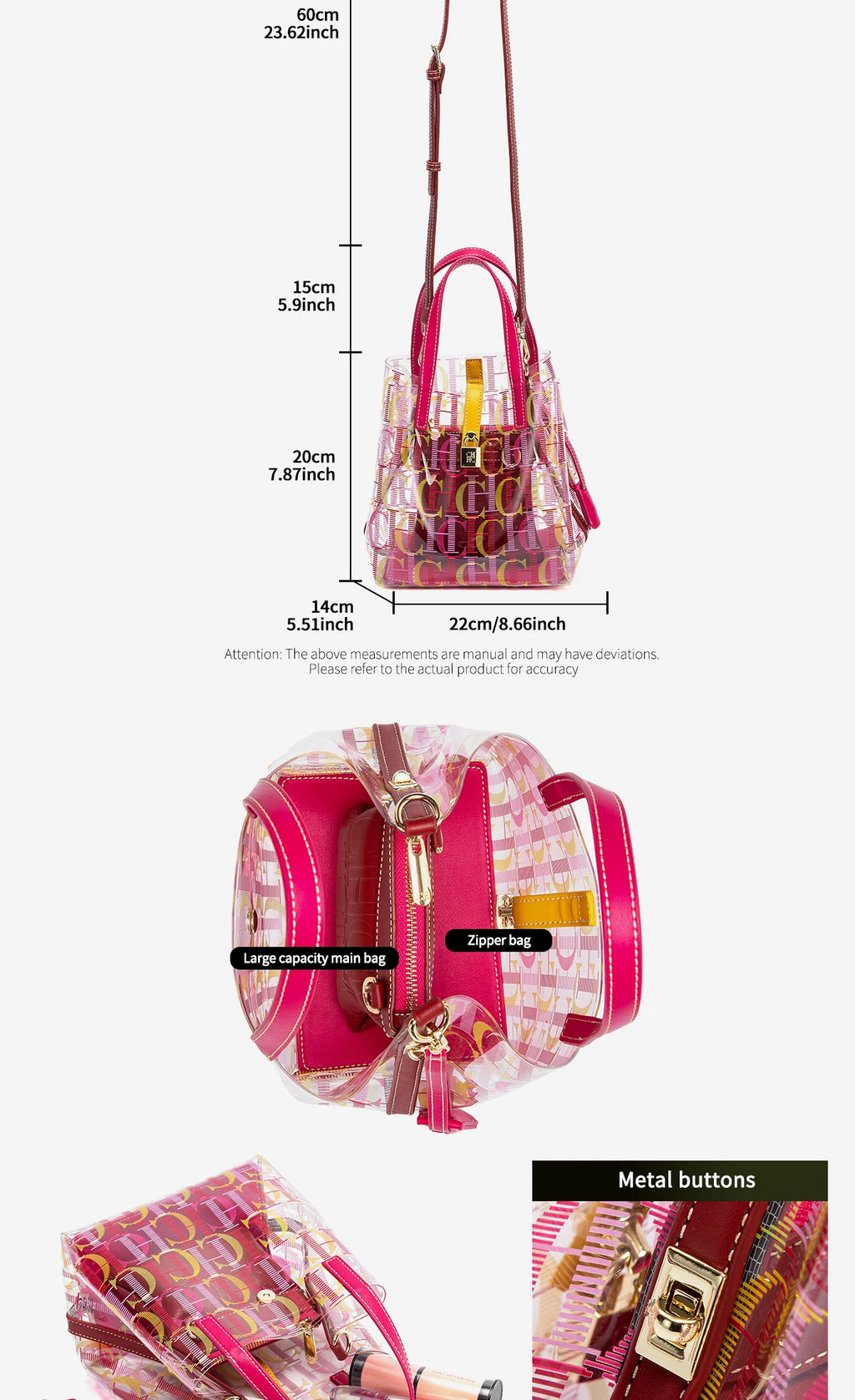 CH Transparent Luxury Shoulder Bag – Creative Personalized Fashion Design Handbag for Women 2026