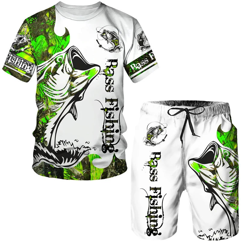 Men's 3D Tiger Print Short Sleeve T-Shirt & Shorts Set – Casual Sportswear