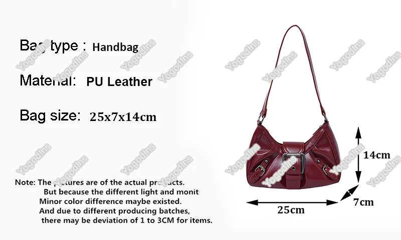 Y2K Retro Pleated Hobo Shoulder Bag – Maillard Style Underarm Clutch for Women