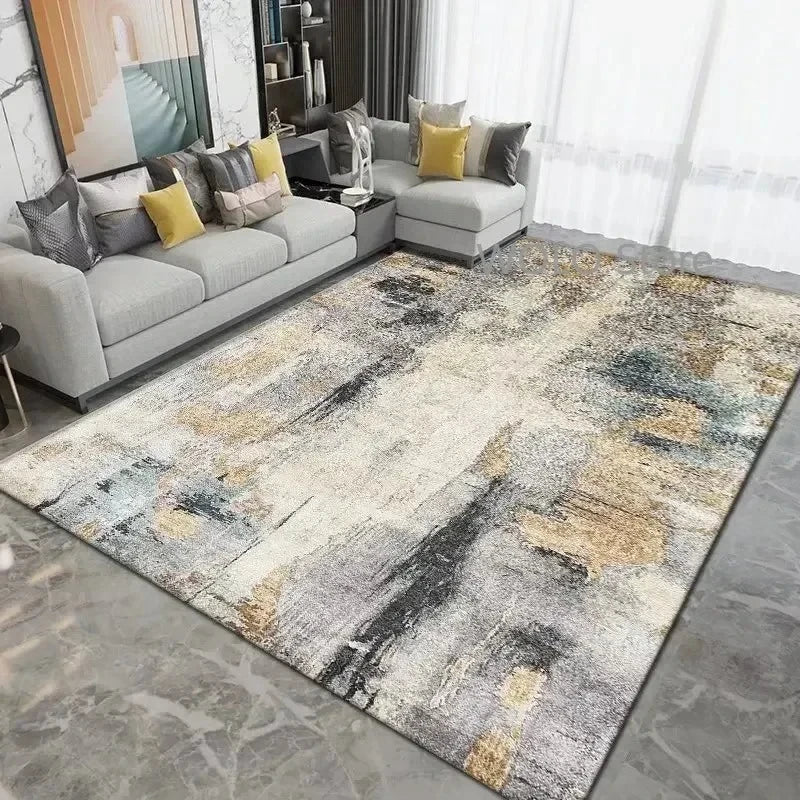 Nordic Geometric Large Area Rug – Washable Non-Slip Carpet for Living Room & Bedroom