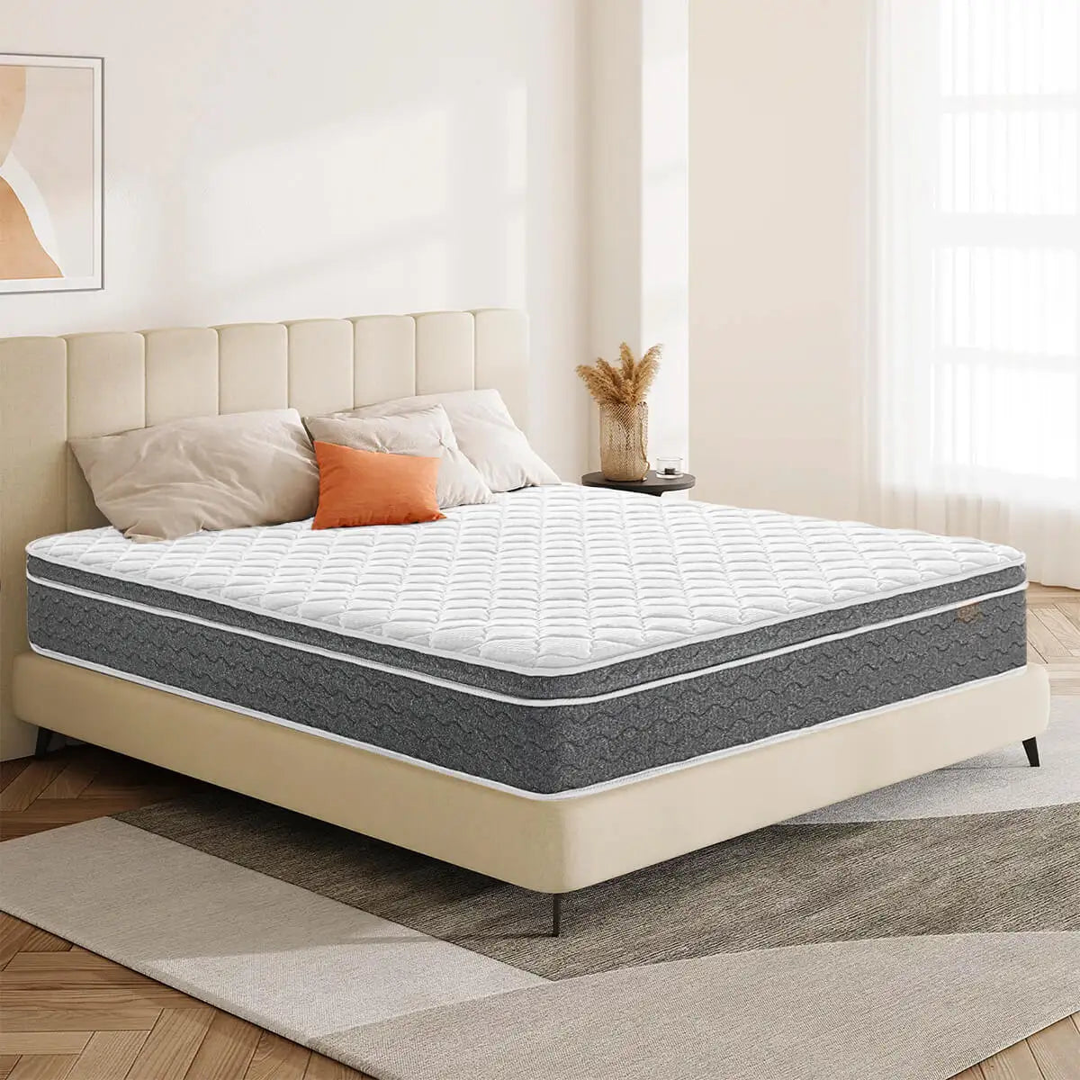 10"/12"/14" Fiberglass-Free Hybrid Mattress – Medium Feel, Motion Isolation, Certified Safe, Mattress in a Box