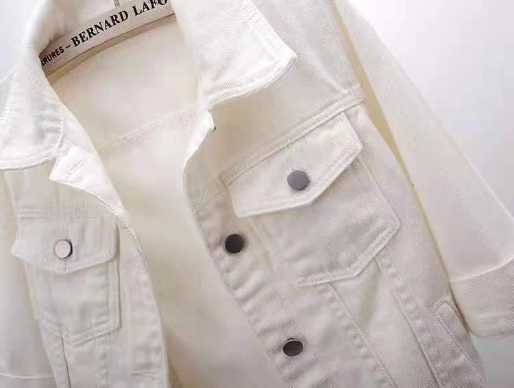 Women's Denim Jacket – Short Casual Jean Coat in Pink, White, Light Blue & Lavender