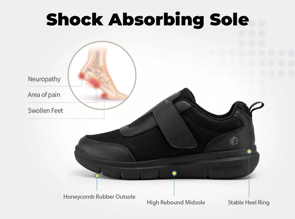 Men's Extra Wide Diabetic Walking Shoes – Lightweight Neuropathy & Pain Relief for Swollen Feet