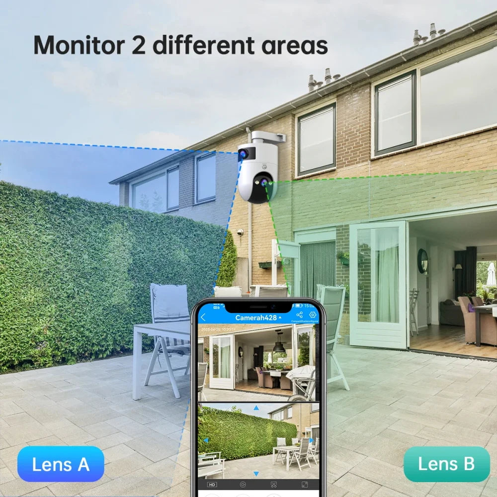JOOAN Dual-Lens Wi-Fi Security Camera with Motion Alerts