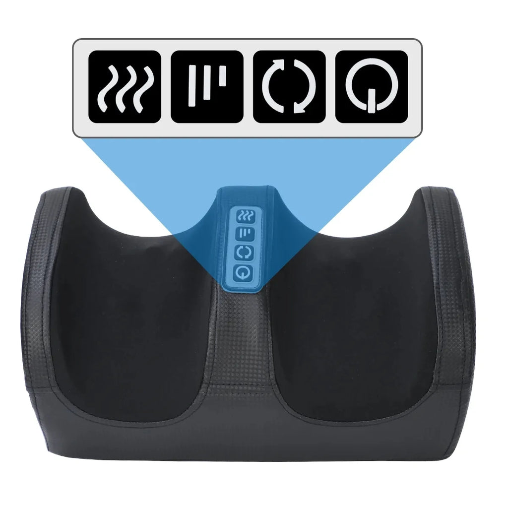 Electric Shiatsu Foot Massager — Heated Kneading Roller for Calf & Foot Pain Relief