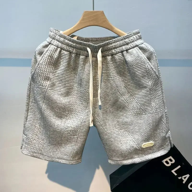 Men's Wave Pattern Drawstring Sport Shorts — Printed Athletic Shorts