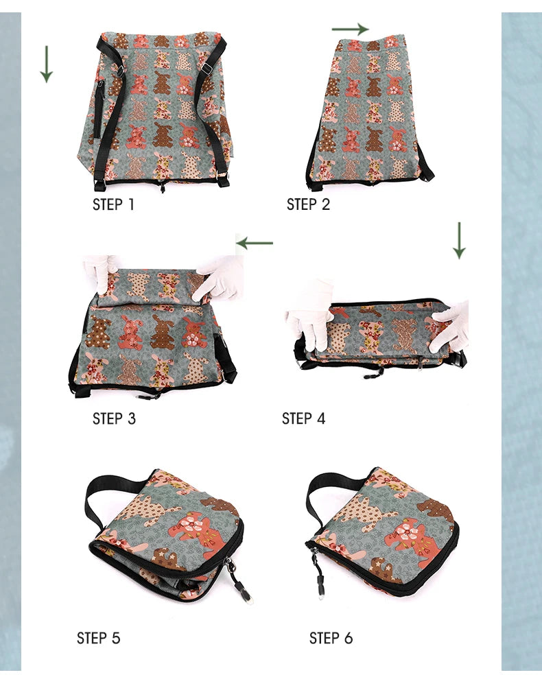 Women's Drawstring Backpack – Foldable Nylon Daypack