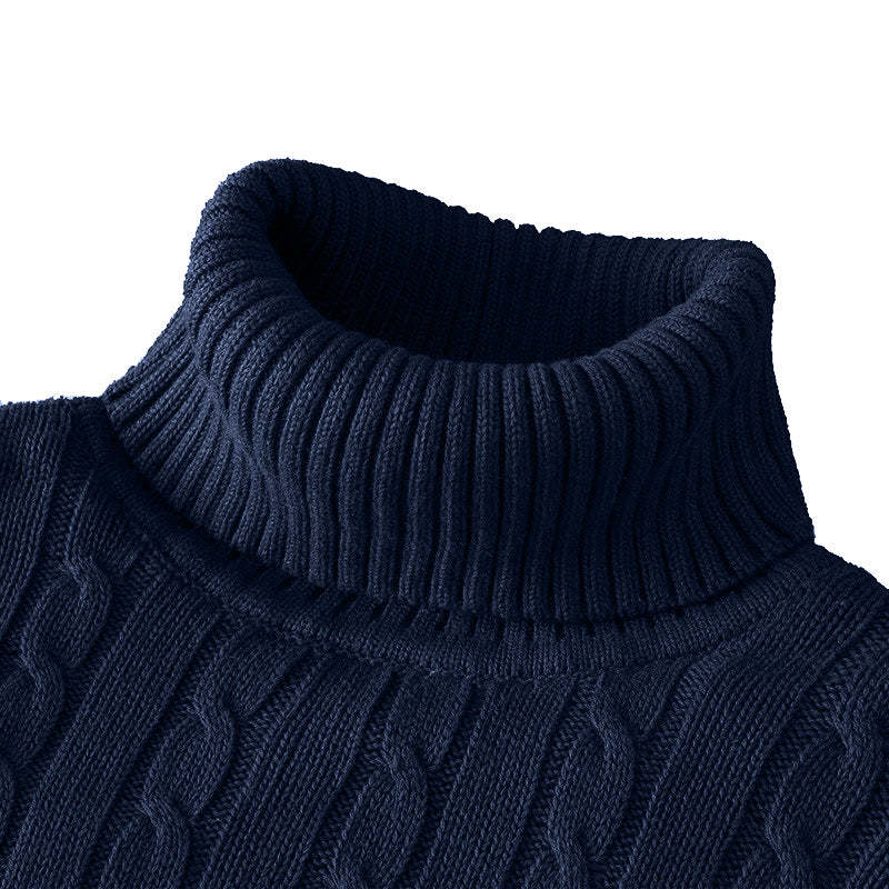 Men's Turtleneck Knitted Sweater — Classic Winter Knitwear