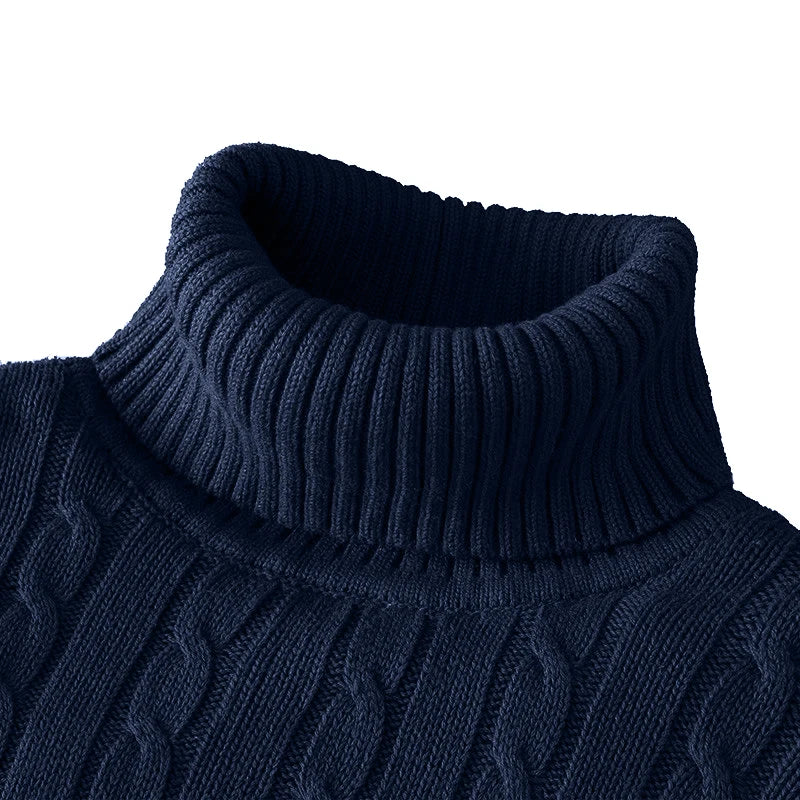 Men's Turtleneck Knitted Sweater — Classic Winter Knitwear
