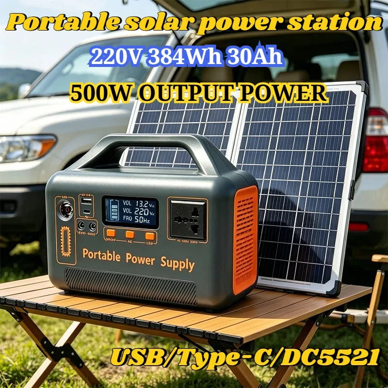 500W Portable Power Station — Multi-Output Solar Generator for Outdoor & Emergency Use