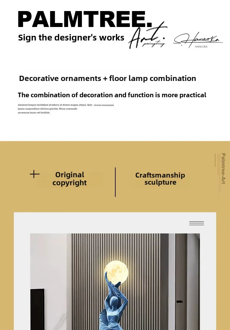 Sculptural Resin Lamp – 85 cm LED Accent