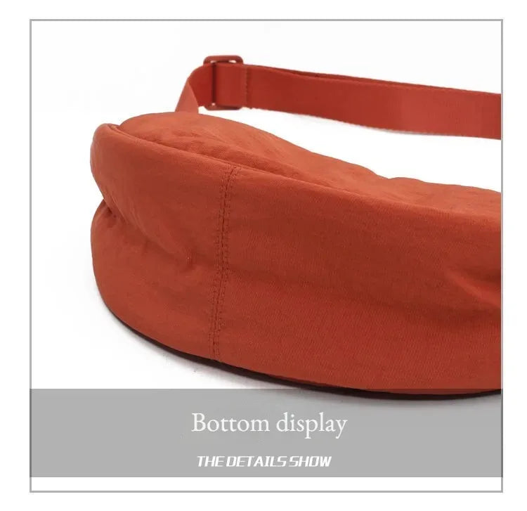 Nylon Dumpling Shoulder Bag – Large Capacity Women's Travel & Commuter Bag in Solid Colors
