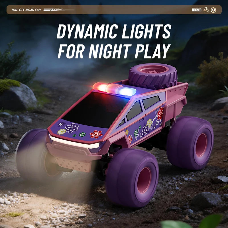 hot model 1:64 mini alloy remote control truck 2.4G four-wheel drive big foot off-road vehicle simulation model children toy car