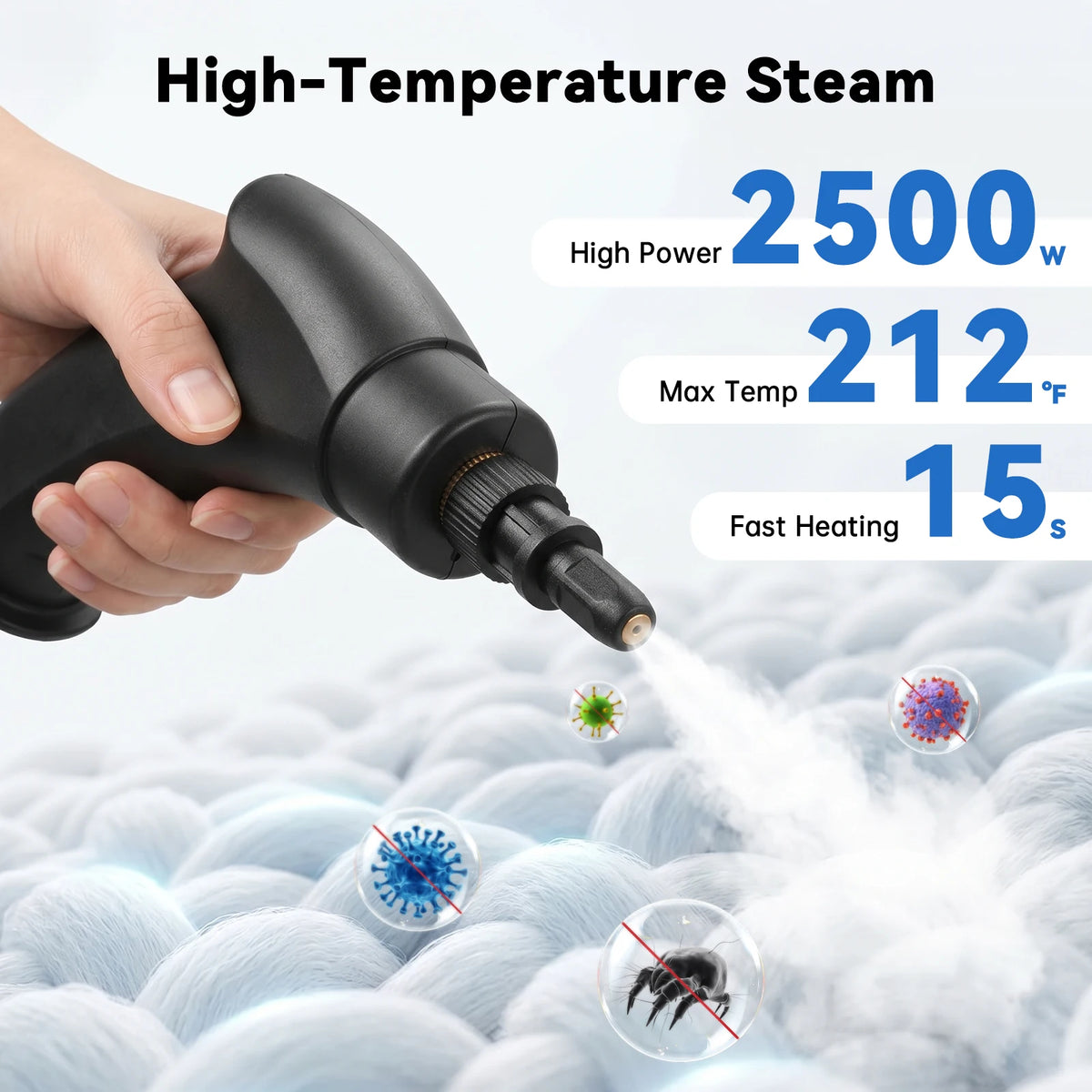 Handheld Steam Cleaner – 2500W, 6 Levels & 1.2L Tank