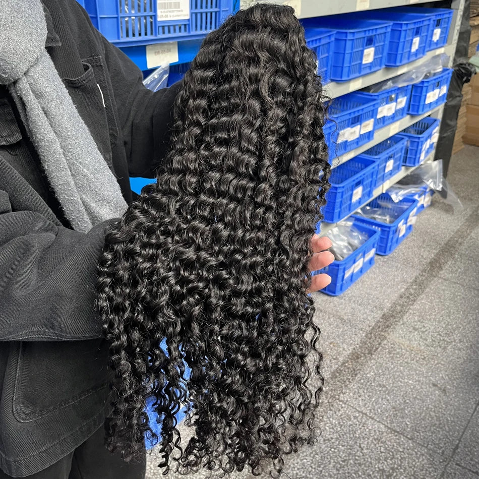 40–50 Inch Water Wave Curly Lace Front Wig | 300% Density 13x4 13x6 7x5 HD Glueless Brazilian Human Hair for Women