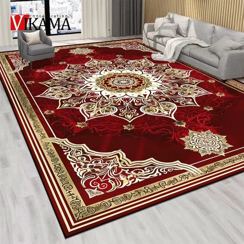 VIKAMA Persian Luxury Crystal Velvet Rug – Large Non-Slip Living Room & Bedroom Carpet, 5 Colors & 5 Sizes