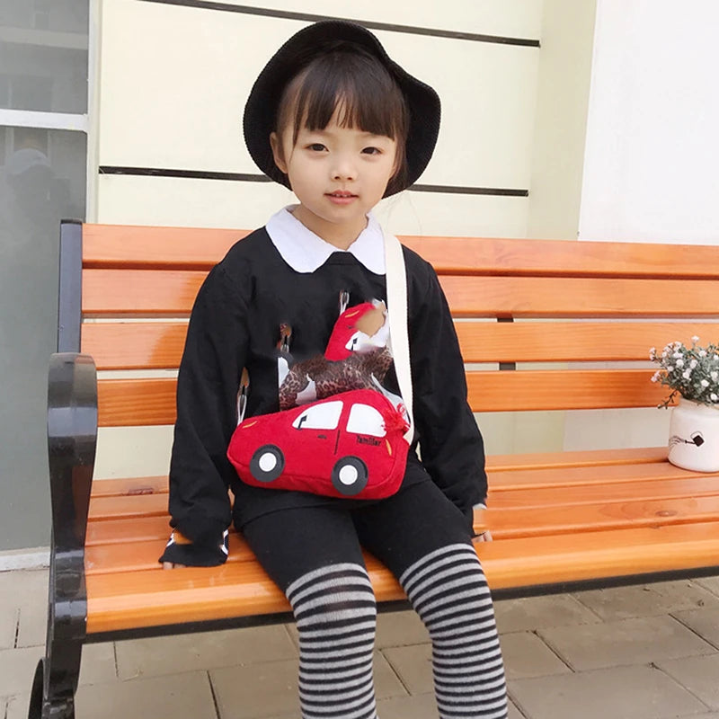 Cute Car Shape Mini Crossbody Messenger Bag – Cartoon Novelty Shoulder Bag for Women
