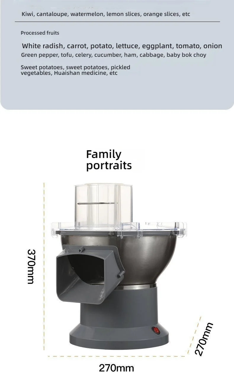 HomeWare M1 Multifunctional Vegetable Cutter & Food Processor – Cube, Shred & Slice, Large-Caliber Inlet