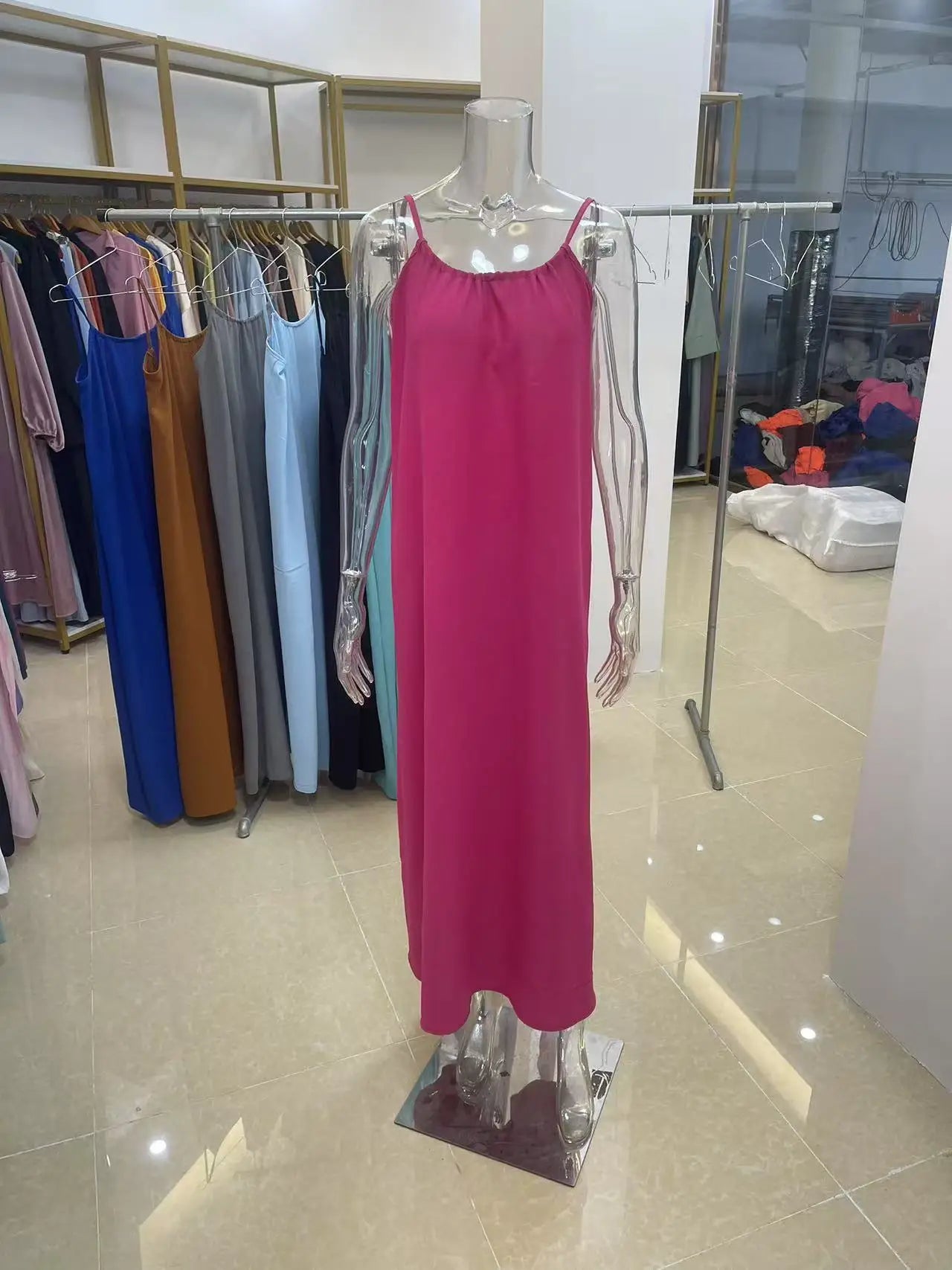 Women's Strapless Backless Loose Maxi Dress – Comfortable Sleepwear & Casual Home Dress
