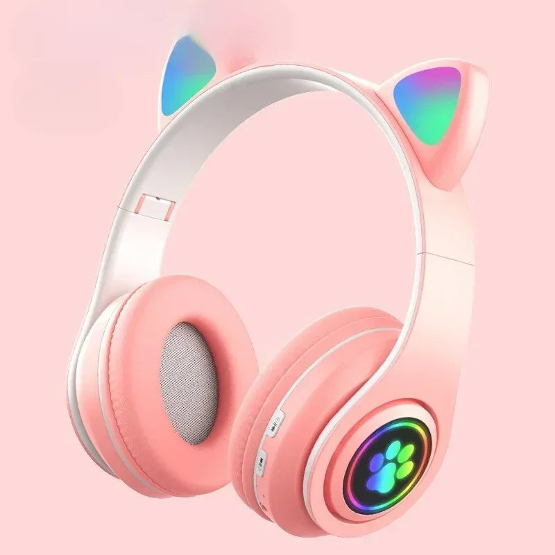 Cat Ears Bluetooth Headphones — Stereo Gaming Headset with Mic