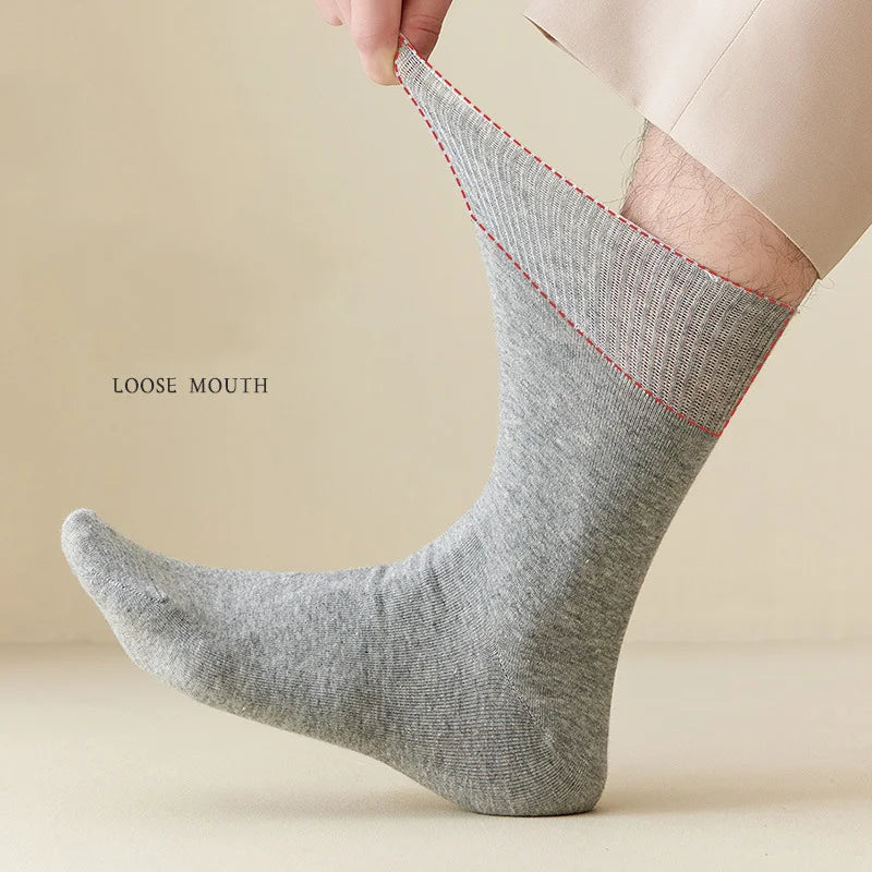 Plus Size Diabetic Varicose Vein Socks – 3 Pairs Cotton Loose Mouth EU 35-50 Men & Women
