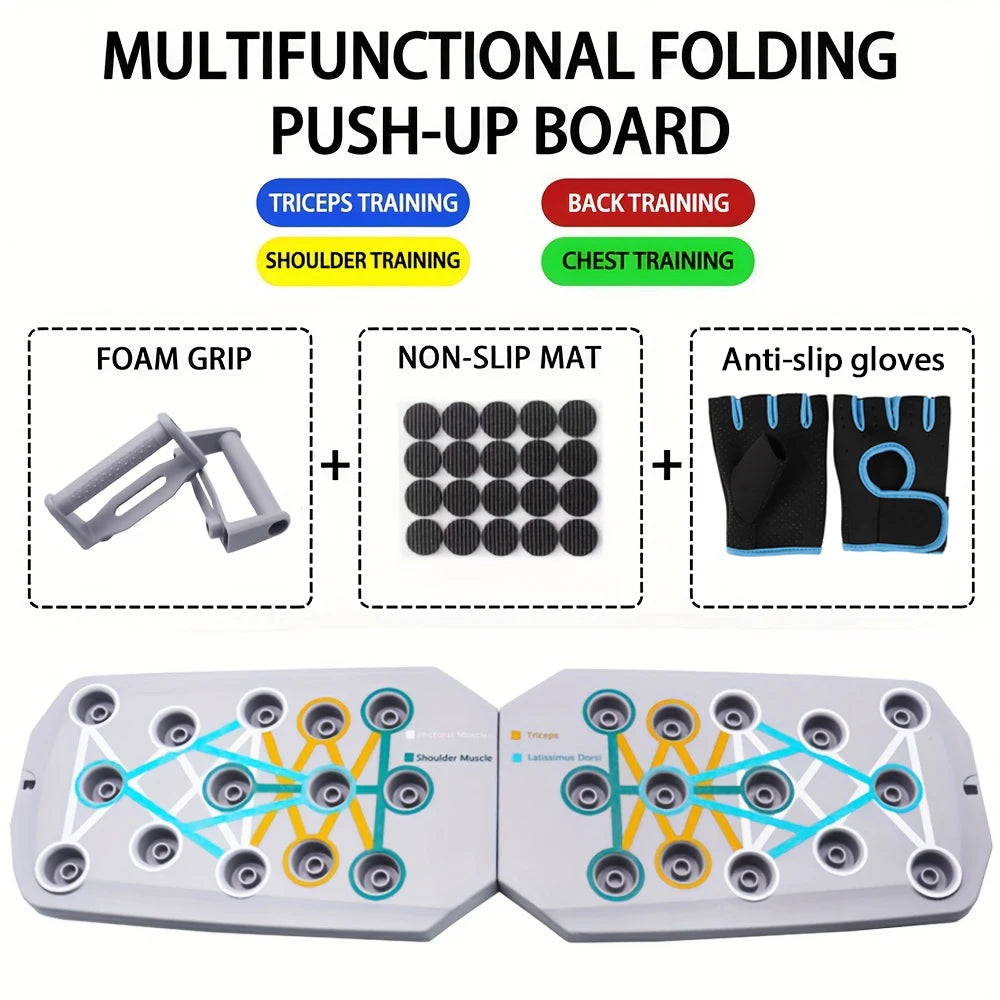 Push-Up Board Set – Portable Multifunctional Foldable Push-Up Bar for Chest, Arms, Back & Abs Training