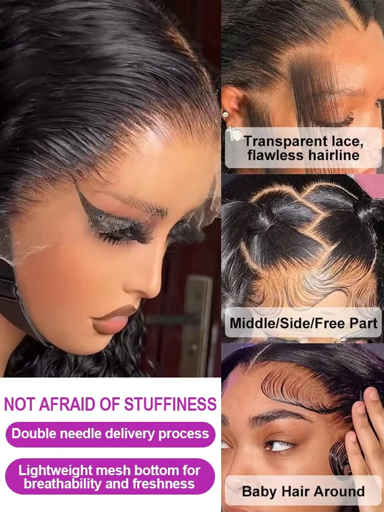 40 Inch Loose Deep Wave Lace Front Human Hair Wig Brazilian Nature Wave Curly Wigs Human Hair 13x6 HD Lace Frontal Wig For Women