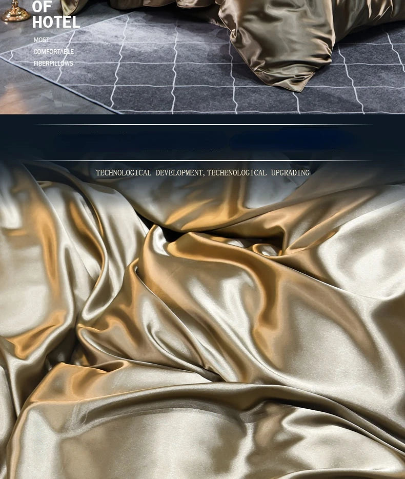 Pure 100% Silk Bedding Set – Luxury Soft Duvet Cover, Bed Sheet & Pillowcases, Twin to King