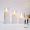 Flameless LED Pillar Candles, Set of 3