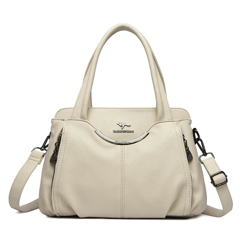 Genuine Leather Luxury Tote Crossbody Shoulder Bag – Large Casual Handbag for Women