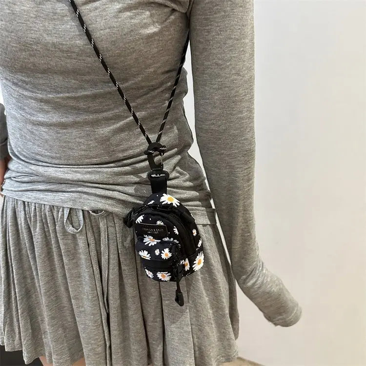Women Small Bag Mini Lipstick Headphones Trendy Fashionable Pendant Bag Simple Niche Design Fabric Single-shoulder Crossbody Bag