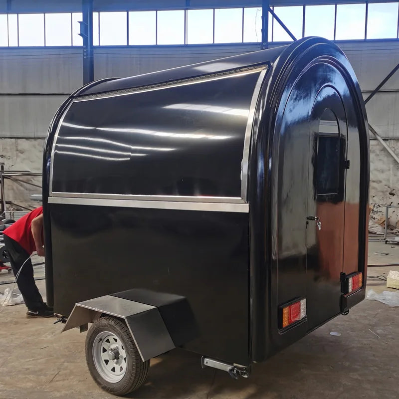 Full-Size Coffee & Ice Cream Vending Cart — Electric Food Trailer for Street Vending