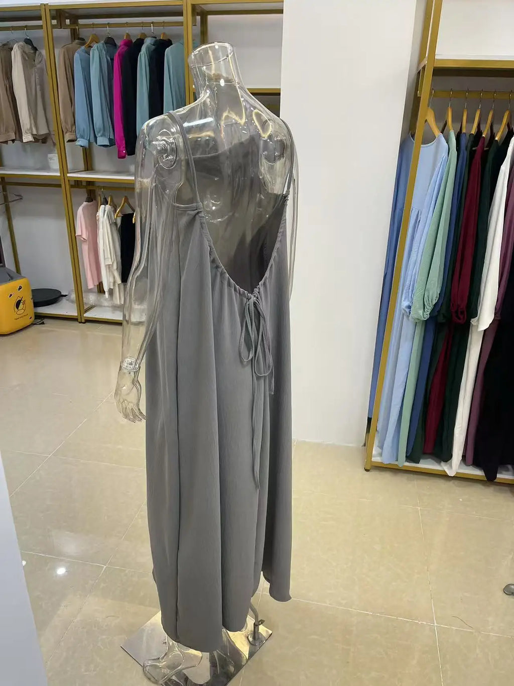 Women's Strapless Backless Loose Maxi Dress – Comfortable Sleepwear & Casual Home Dress