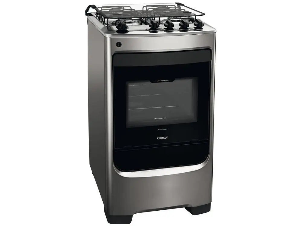 Consul Inox 4-Burner Gas Range – Freestanding Stove, Bivolt (CFO4NARUNA)